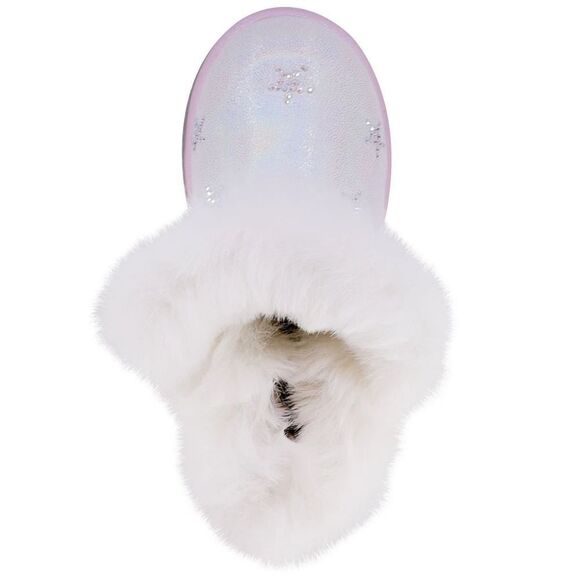 New! JUICY COUTURE Little Girls Glitter Rhinestone Logo Faux Fur Boots Booties 7 - Picture 4 of 11